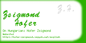 zsigmond hofer business card